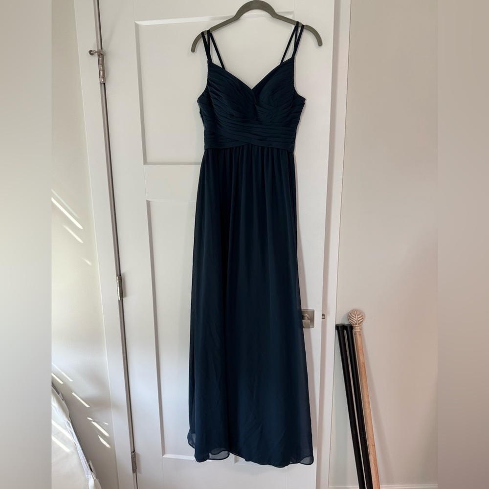 Azazie Maren Allure Navy Blue Maxi Dress
